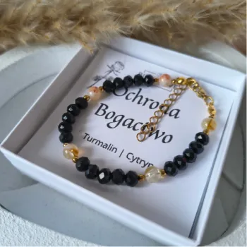 Bransoletka Turmalin Cytryn talizman amulet ochrona bogactwo